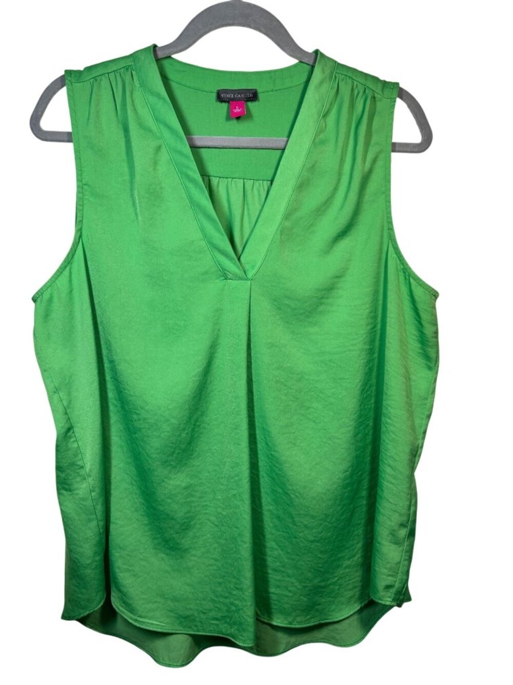 Vince Camuto Green Sleeveless V-Neck Blouse Top Womens Large